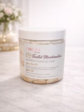 Aminnah Toasted Marshmallow Whipped Foaming Soap - W 24K Gold Flake